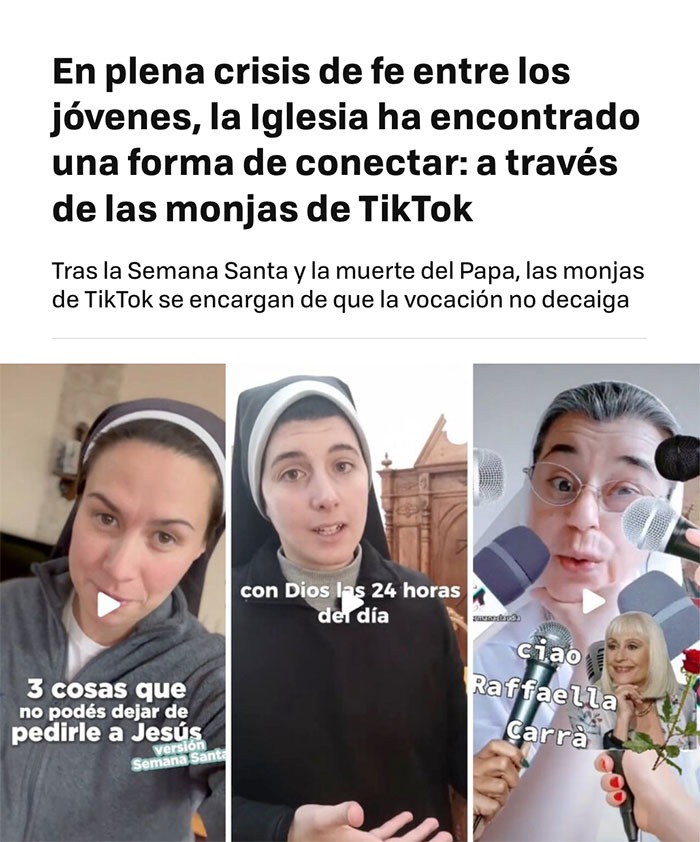 las monjas de tiktok salvando la fe después de la semana santa - meme