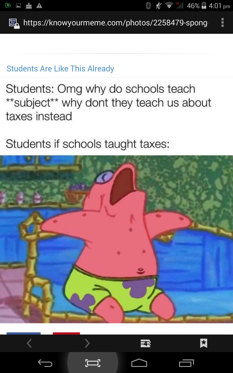 School taught taxes - meme