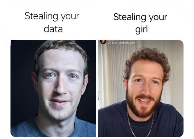 Mark Zuckerberg changed his skin - meme