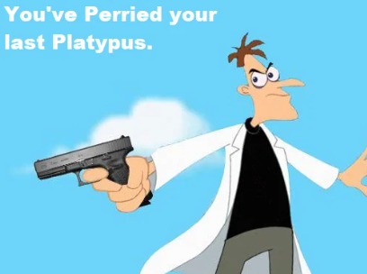ah Perry the platypus, look at my new inator...-THE GUN-INATOR!!! - meme