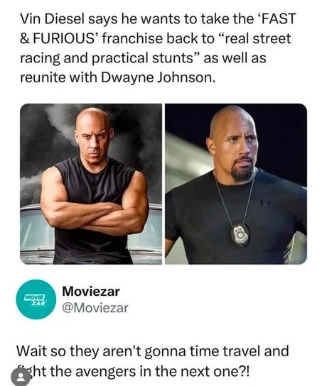 Avengers: Fast and Furious - meme