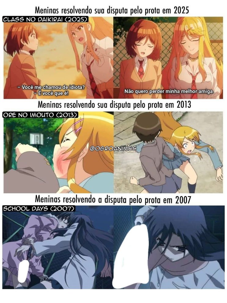 Class no Daikirai (2025)
Ore no Imouto (2013)
School Days (2007) - meme