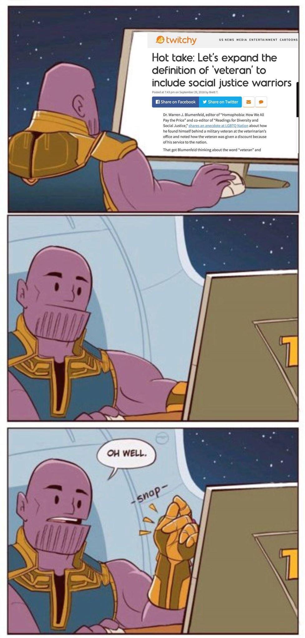 Thanos is here on the internet! - meme