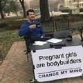 Pregnant girls are bodybuilders