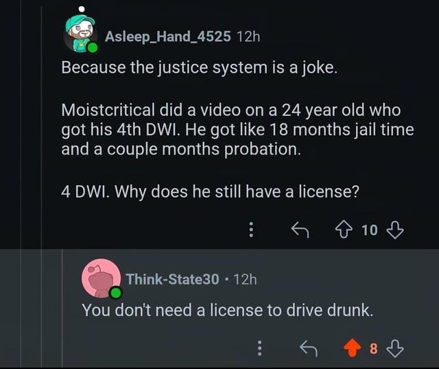 He got 4 DWIs and still out here driving. Justice who? - meme