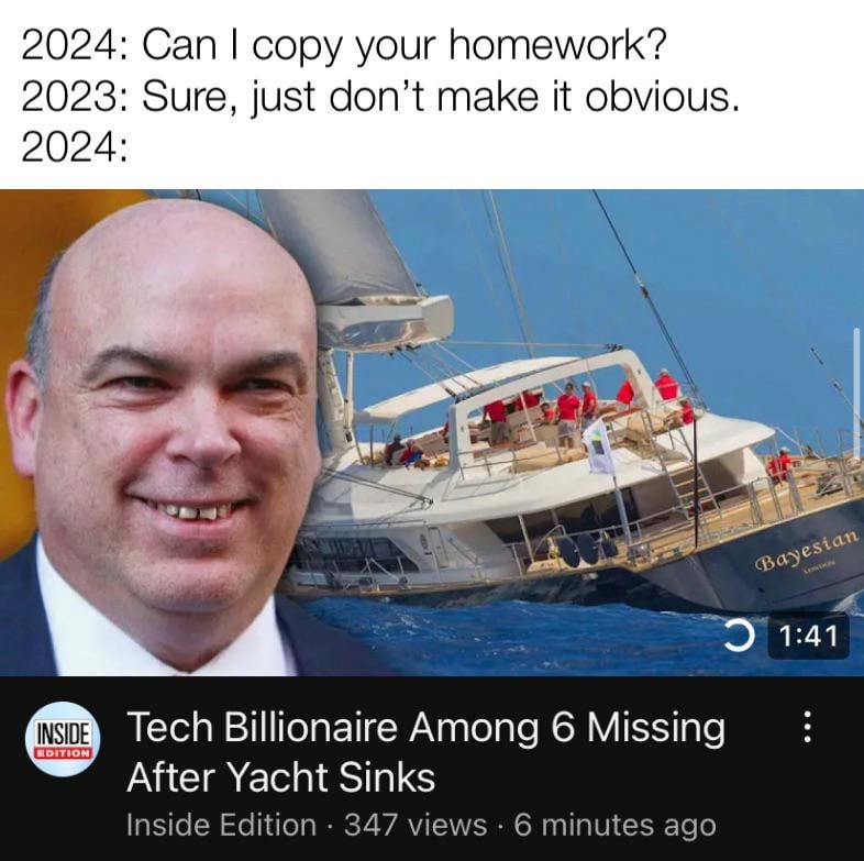 But no more submarines, a Yacht now - meme