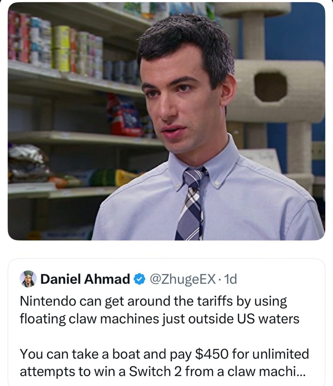 Nintendo floating claw machines outside US borders is peak capitalism - meme