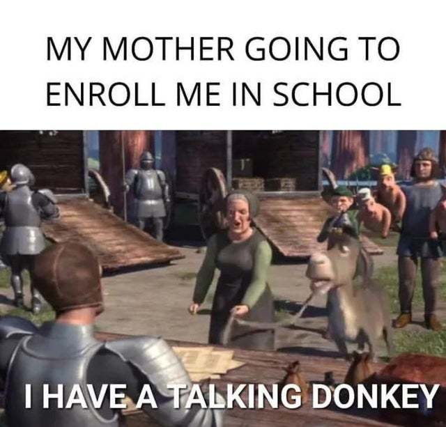 My mom going to enroll me in school - meme