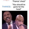 Thor *fails to* kill Thanos