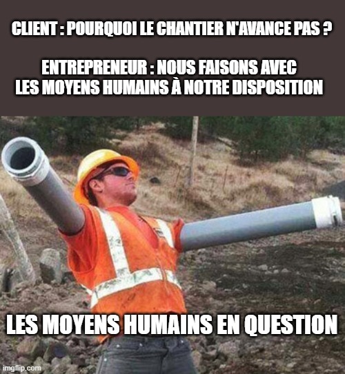 Le titre se fait cuire une saucisse plutôt que couler cette chape - meme