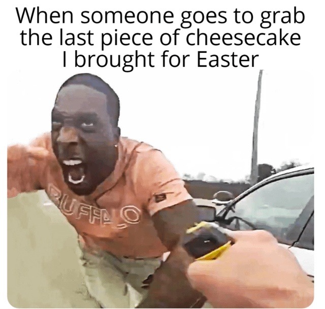 Last piece of cheesecake = battle royale - meme