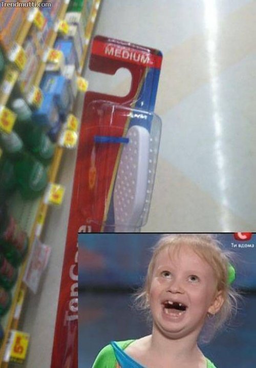 Finally she gets a toothbrush - meme