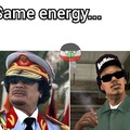 Gadafi con lentes y gorra parece ryder no mamen...