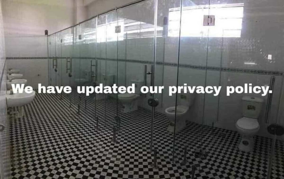 Traducción: "Hemos actualizado nuestras políticas de privacidad." - meme