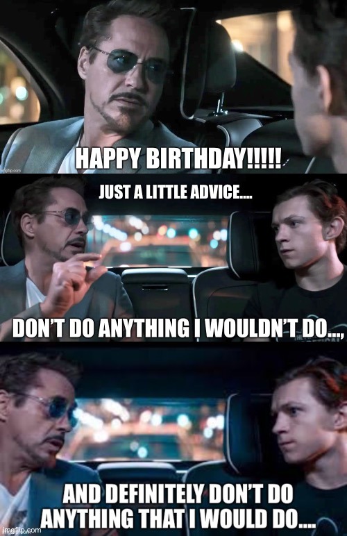 Tony Stark happy birthday meme