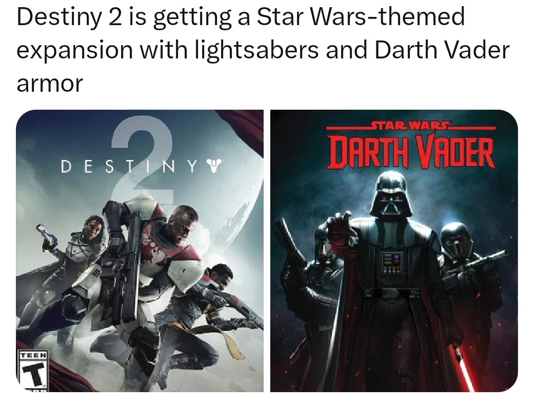 Destiny 2 getting a Star Wars expansion with lightsabers? I’m in - meme