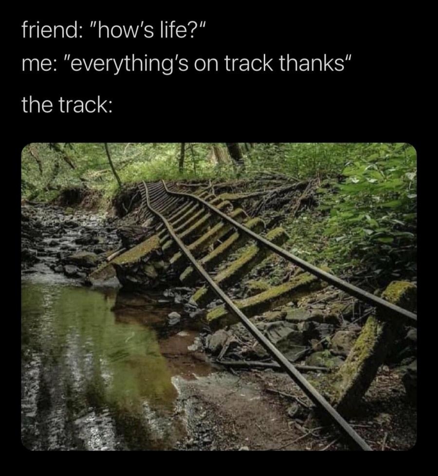 My track is what the start looks like - meme