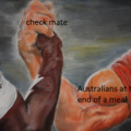 Australians at the end of a meal