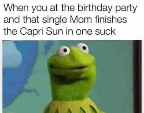 At the birthday party with the single mom - meme