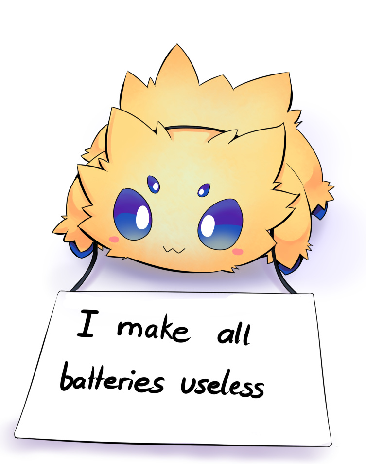 It is him, he makes the batteries useless, also artist is literally called Joltik, found em on E621 - meme