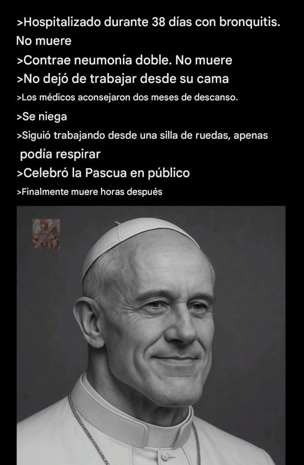 No murió por nada, no murió por todo. Murió por no descansar ni enfermo - meme