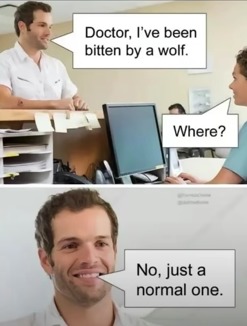 Bitten by a wolf - meme