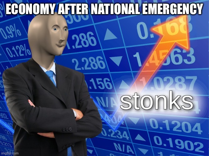 Economy after national emergency - meme