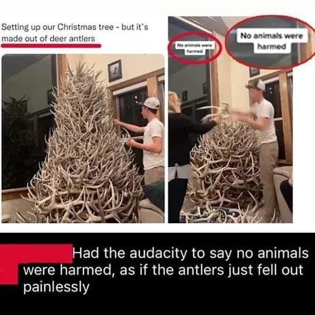 DIY Christmas tree straight from a Viking fever dream - meme