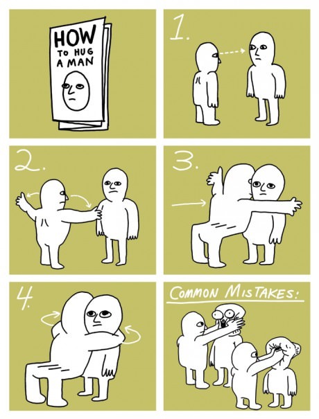 how to hug a man if you are man - meme