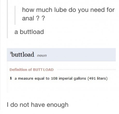 That's a Bitchload of lube - meme