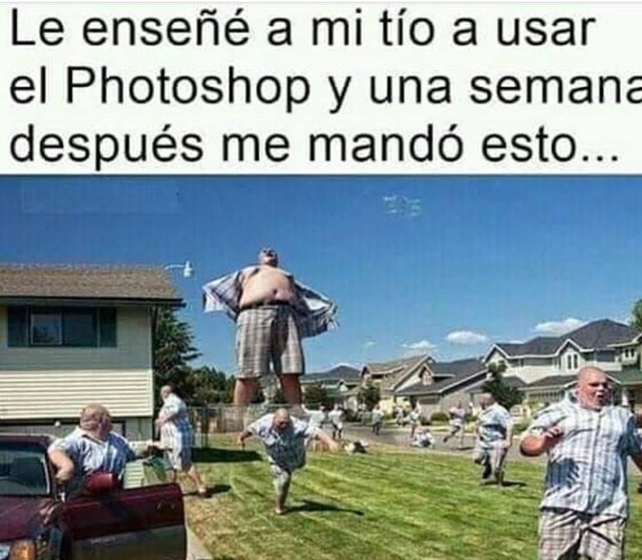 Los tíos y el fotosop - meme