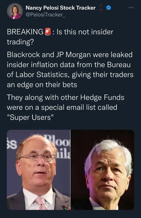 Insider trading between Blackrock and JP Morgan - meme