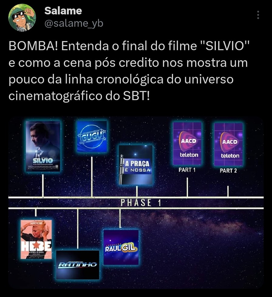 BOMBA! Entenda o final do filme ''SILVIO'' e como a cena pós credito nos mostra um pouco da linha cronológica do universo cinematográfico do SBT! - meme