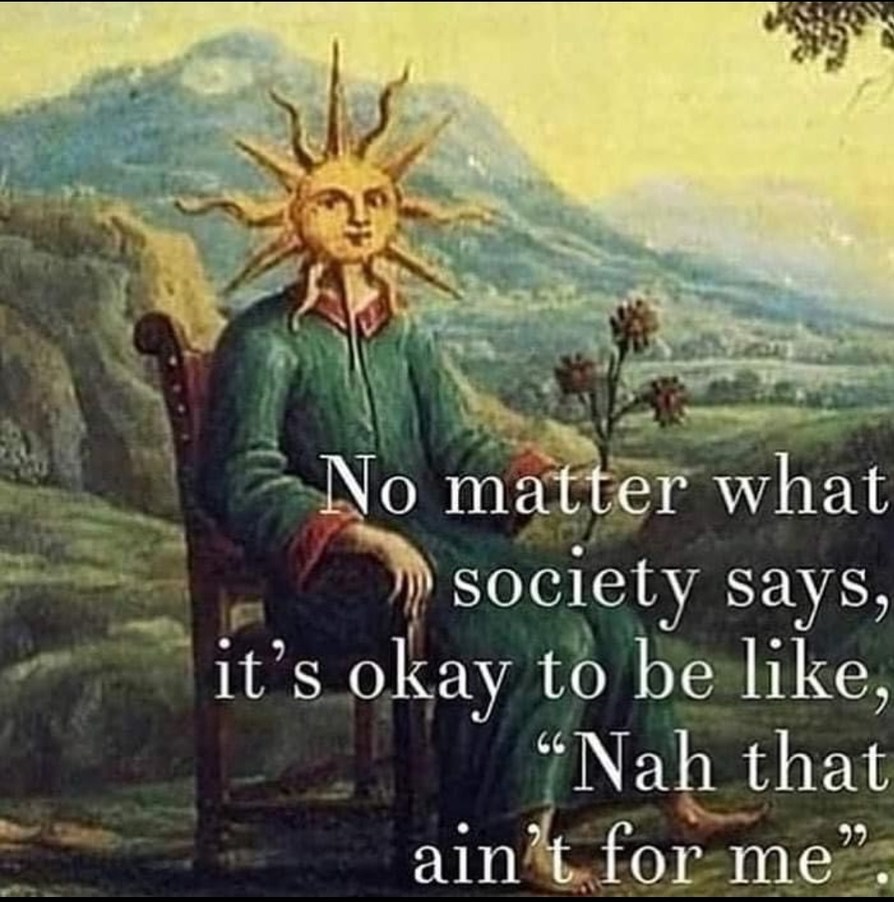 Society says 9 to 5 is life, I say nah fam - meme