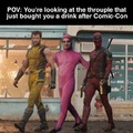 Deadpool and Wolverine walking meme