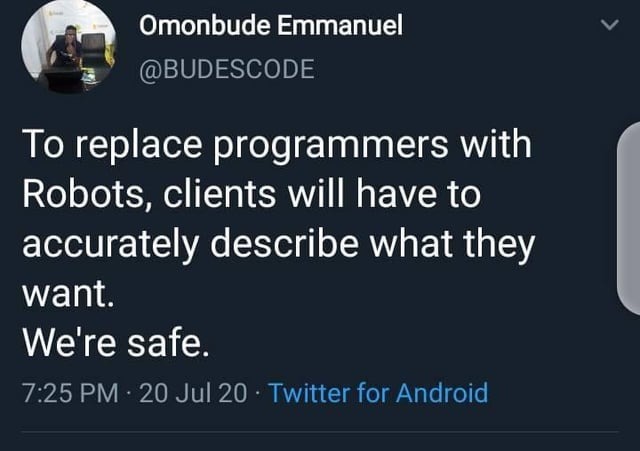 To replace programmers with robots - meme