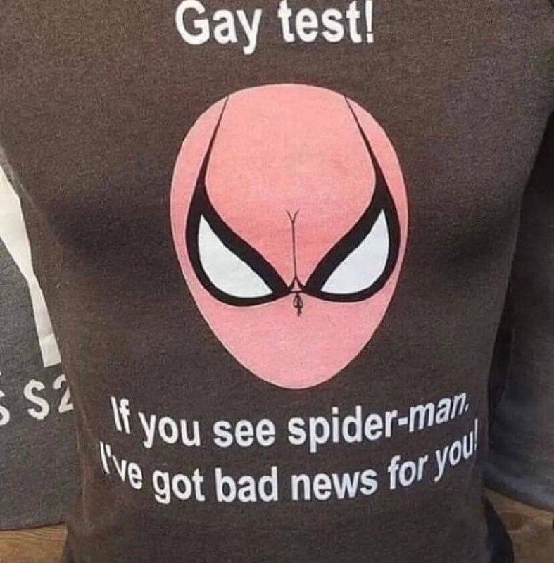 Bad news bro you're gay Spider-Man now - meme