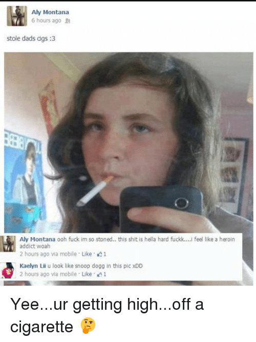 Fag gets high with cigarettes - meme