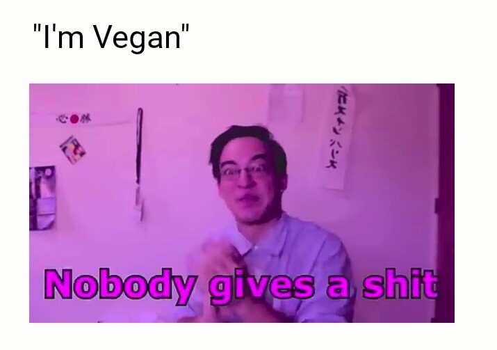 Shut up f00kin vegans - meme