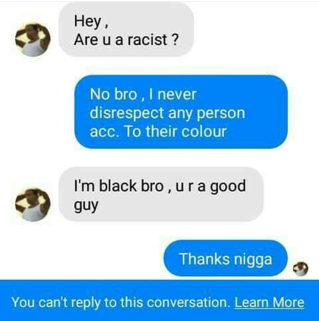 Hey, are you a racist? - meme