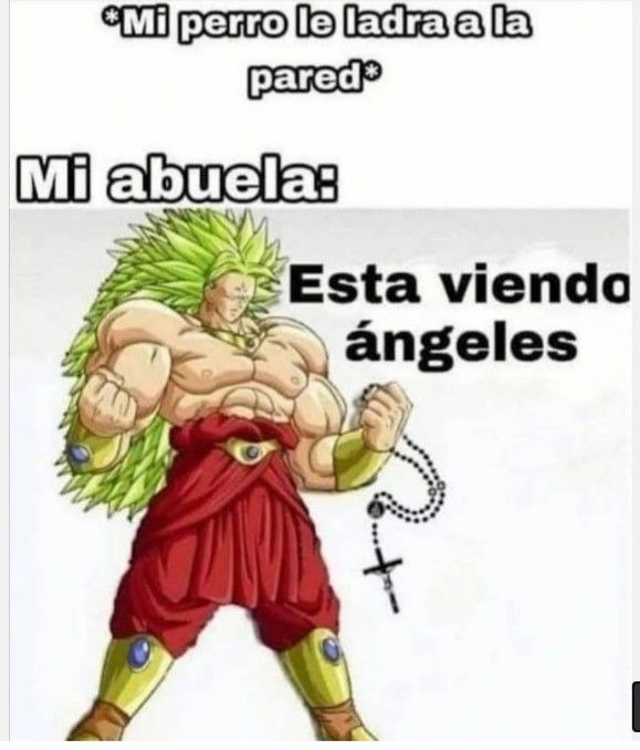 Esta viendo ángeles :Broly: - meme