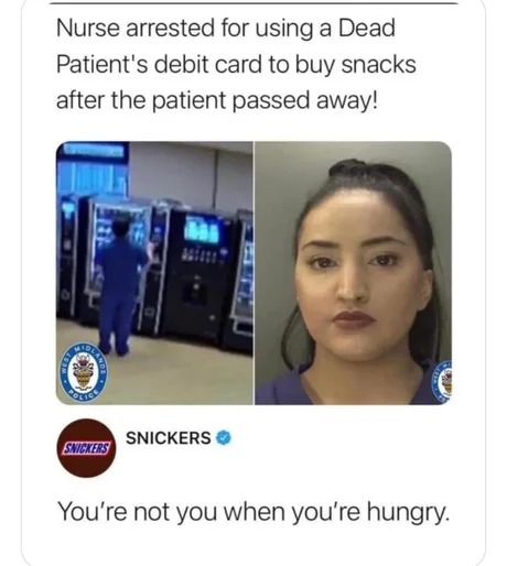 you're not you when you're hungry - meme