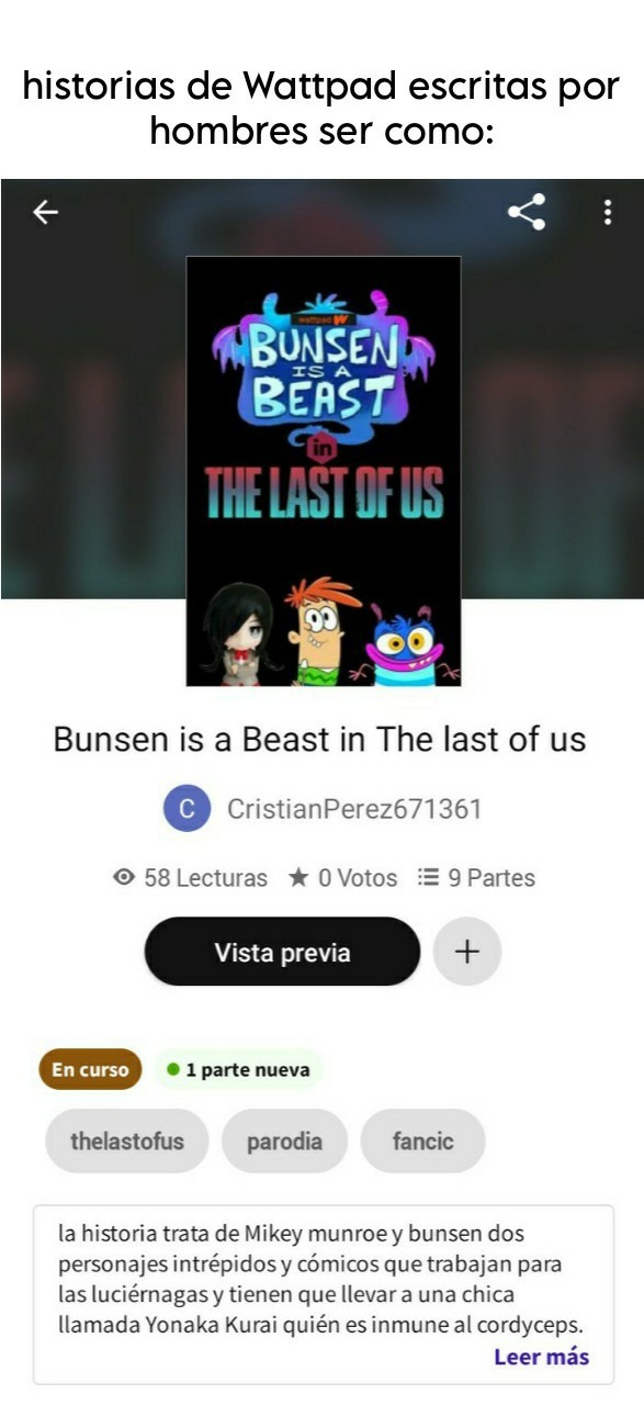 Bunsen is a beast in The last of us - meme