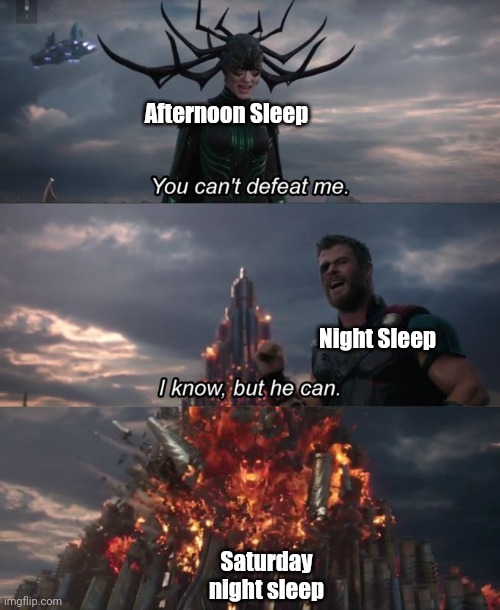 Battle between sleeps - meme