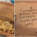 Third comment doesn't like pizza