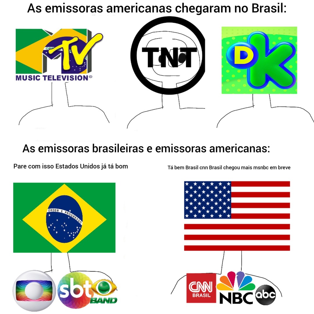 Emissoras americanas chegaram no Brasil - meme