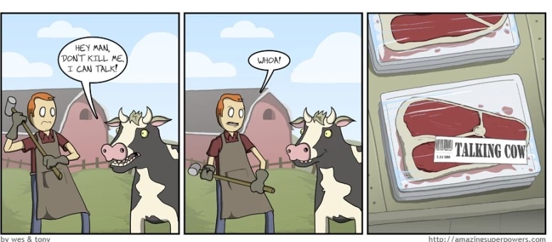 Talking cow - meme