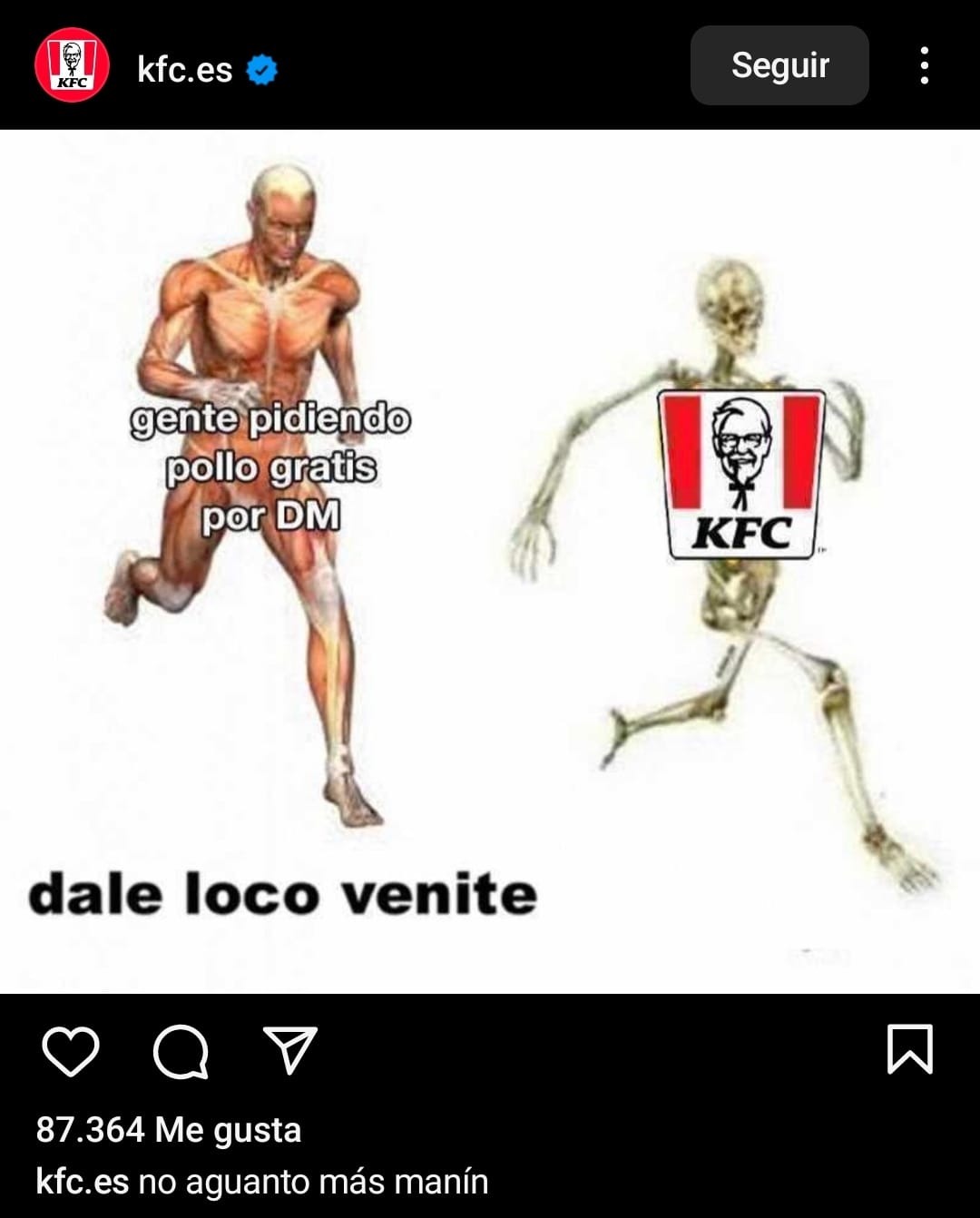 El instagram oficial de KFC xd - meme