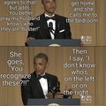 Barack telling jokes.
