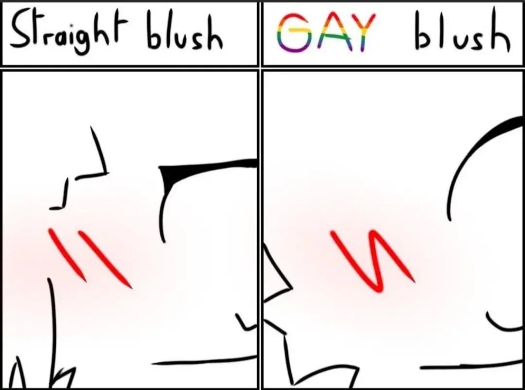 what about a bisexual blush? - meme
